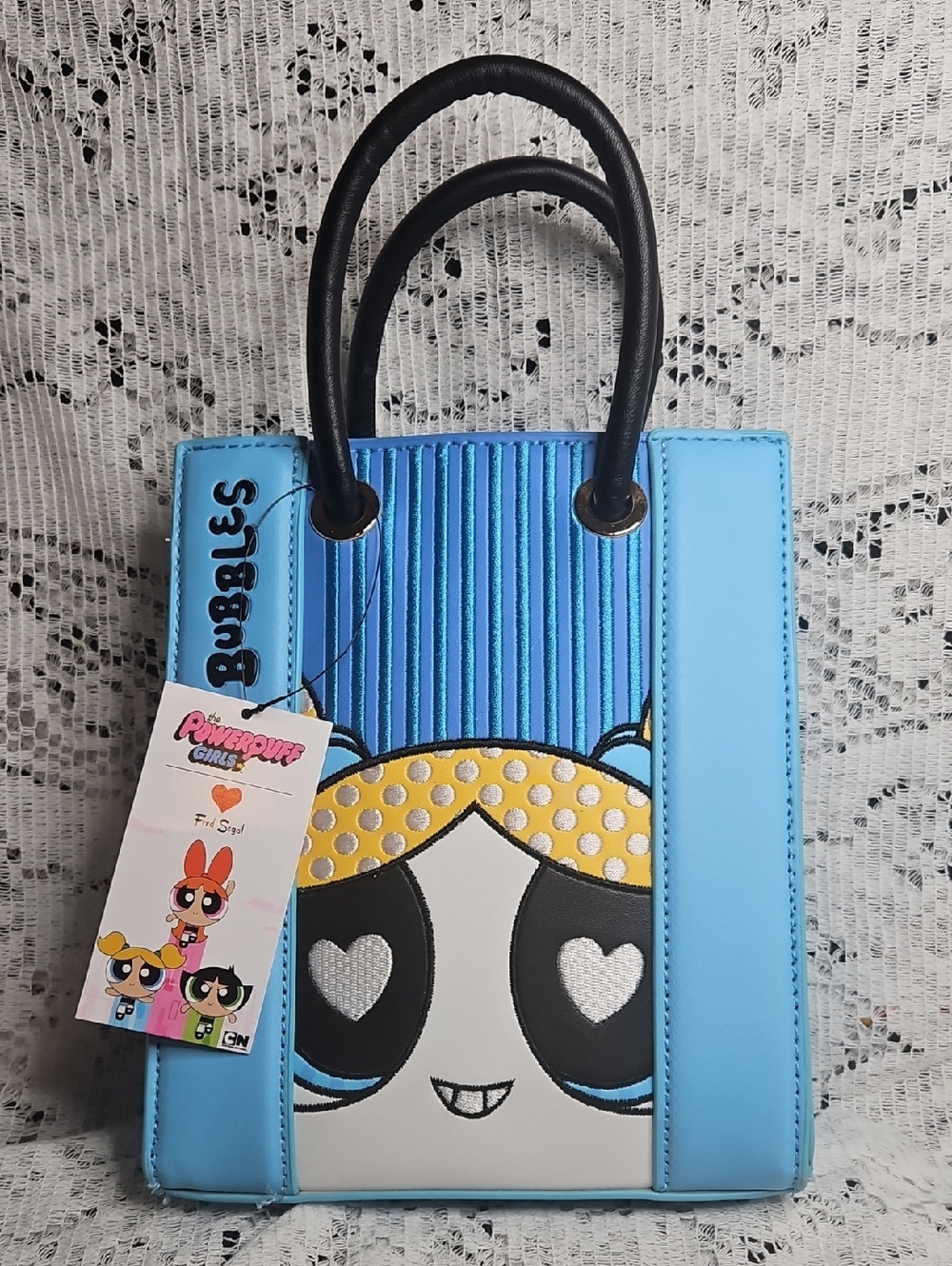 NWT Fred Segal Powerpuff Girls Bubbles Purse With Crossbody Strap